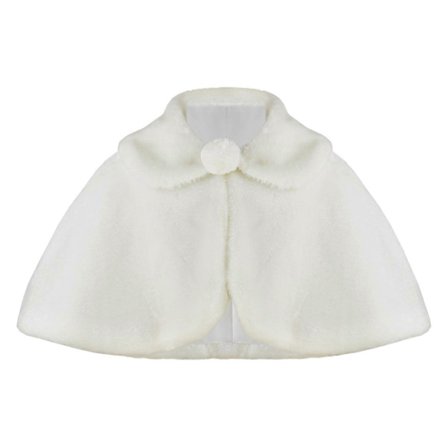 Jenter Fuskepels Kjole Kåpe Prinsessekappe Vinter Elegant Langermet Cardigan for Kveldsklær Hvit M