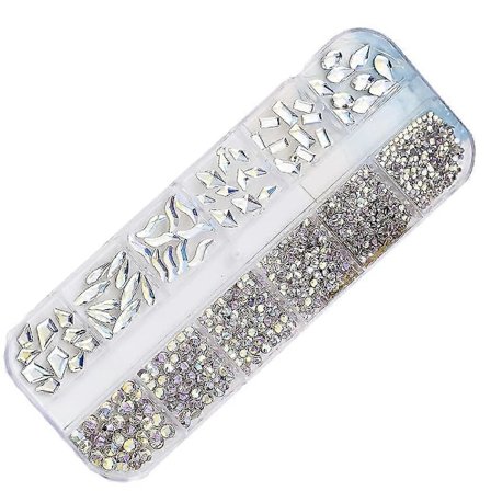 Rhinestones for neglekunst med flat bakside, for akrylnegler DIY-håndverk Kvinner Sminke Neglekunstdekorasjoner