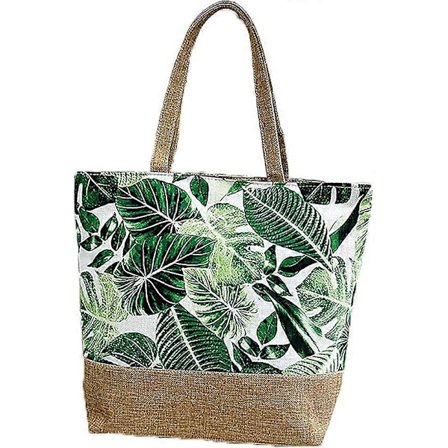 Blomstrete Strandveske Vanntett Overdimensjonert Strandveske Lett Skulderveske Sammenleggbar Egnet for Gym Strand Reise Basseng Yoga Grønn