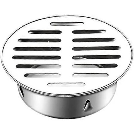 Stainless Steel Drain Strainer Round Anti-Blocking Floor Drain Detachable Floor Drain Filter Drain Cover, 50 Flat Mouth 110mm Flat Mouth