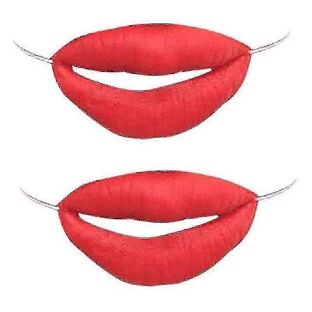 Halloween Korv Mundekoration Ansigt Sjove Røde Læber Til Maskeradefest Tilbehør 2 stk