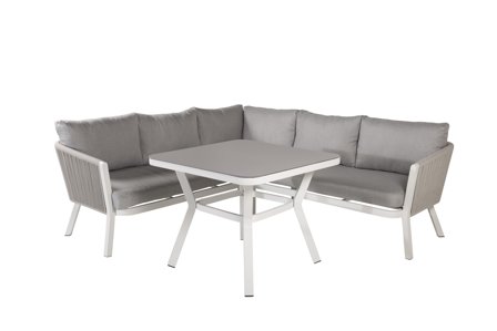 Venture Home Virya 1463-400 Loungeset soffa, bord, vitt/grått, Utemöbler