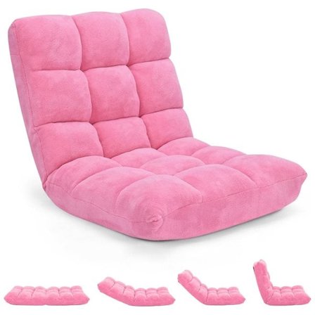 Gulvlænestol med 14 positioner – Pink