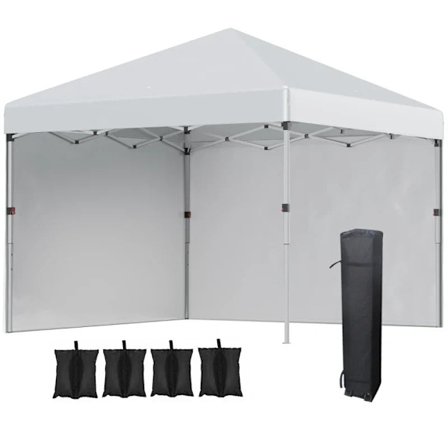 Rootz Folding Gazebo - Två sidoväggar - Bärväska - Stålram - Ljusgrå - 3 x 3 x 2,7 m
