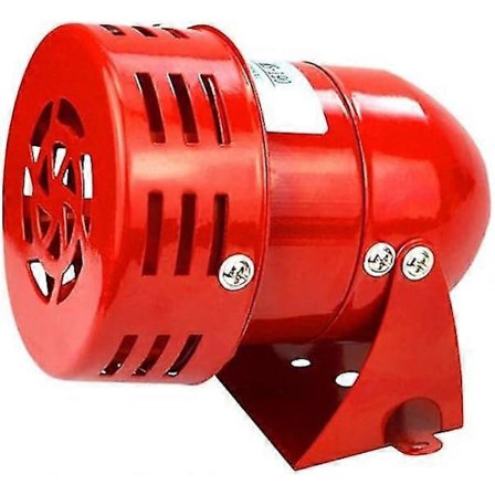 Siren Alarm 220v Kraftfull Utomhus, Siren Alarm 120db, Röd Motor Rör Siren Metall Horn Industri Båt Alarm 25w 50ma