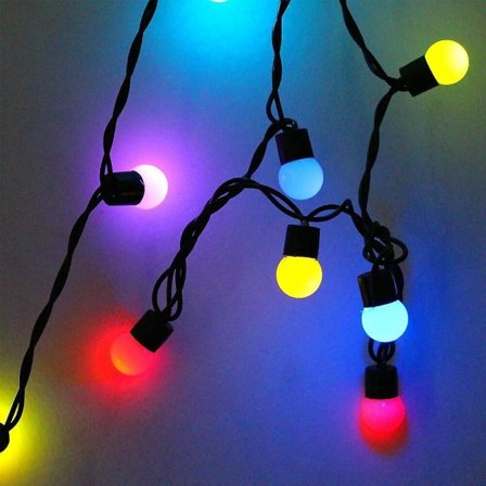 5m 50 LED Svart Linje Ball String Julelys Dekor