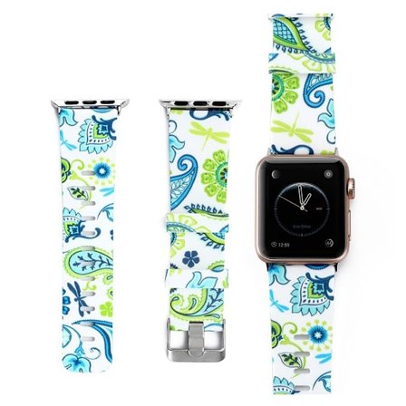 Apple Watch 38 mm klockarmband i flexibel silikon med blommönster - Stil F
