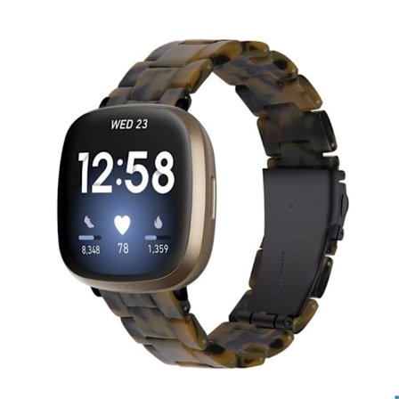 Fitbit Sense / Versa 3 klockarmband med hartspärlor - Matt Armégrön