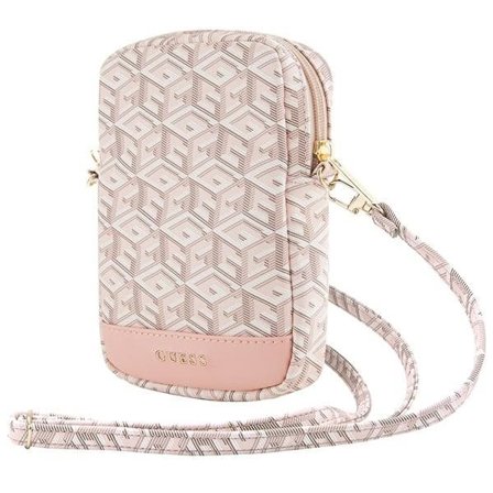 Guess Zip GCube Bottom Stripe telefonveske - rosa