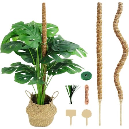 4-pakning Plantestøtter for Monstera deliciosa, Klatrestativ, Bøyelig Formbar Mosestøtte, Pothos og Klatreplanter