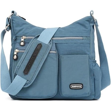 Suuri naisten olkalaukku, miesten vedenpitävä nyloninen crossbody-laukku, muodikas monitoimitasku rento laukku
