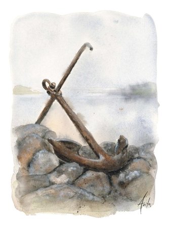 Nordic Wild Kunsttrykk Anker 30x40cm Akvarellpapir