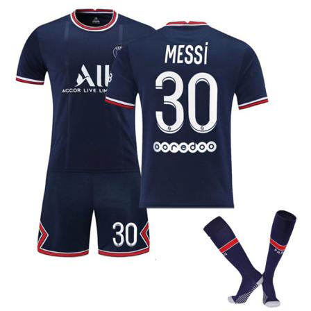 21-22 Paris hjemme nr. 30 Messi nr. 7 Mbappe nr. 10 Neymar fodboldtrøje sportstøjssæt Paris home stadium No. 30 28#