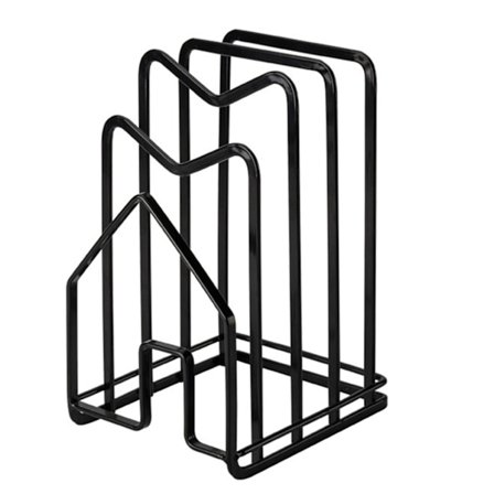 Multifunktionell Skärbräda och Lockförvaringsställ Järn Köksbänksorganisatör Svart