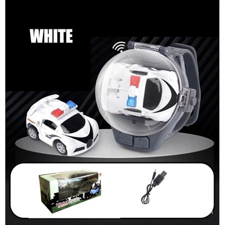 Miniklocka Fjärrkontroll 10 M Billeksak Kid 2,4G Alloy RC-bil med ljus Tecknad Bärbar USB-laddning Barnfödelsedagspresent