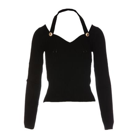 Simona Corsellini, V-neck Knitwear Zwart, Dames, Maat:XS