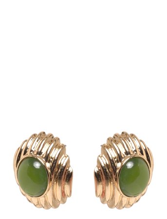 Mango Combined Resin Stone Earrings - Green - ONE SIZE