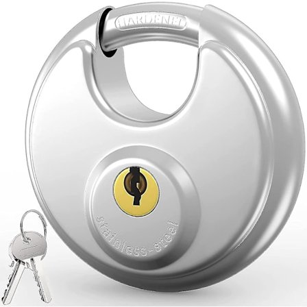 Rund U-lås 70mm, Vejrbestandig Skive Lås Til Udendørs Brug, 9.5mm Bøjl