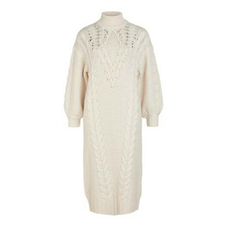 Object, Objalison L/S Knit Dress 122 Beige, Dames, Maat:XL