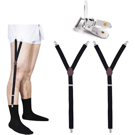 Justerbare elastiske Y-formede seler til mænd, sort, militær stil, skridsikre