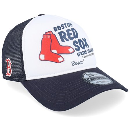 New Era - MLB Blå trucker Keps - Boston Red Sox M Team 9FORTY Spring Training White/Navy Trucker @ Hatstore