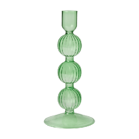 MANO ATELIER Ljusstake i glas SWIRL 21,5 cm Ljus & ljusstakar Grön ONESIZE