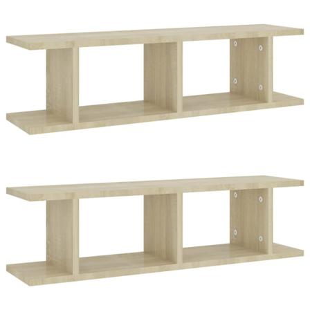 Vidaxl Vägghyllor 2 St Sonoma-ek 78x18x20 Cm Konstruerat Trä Brun