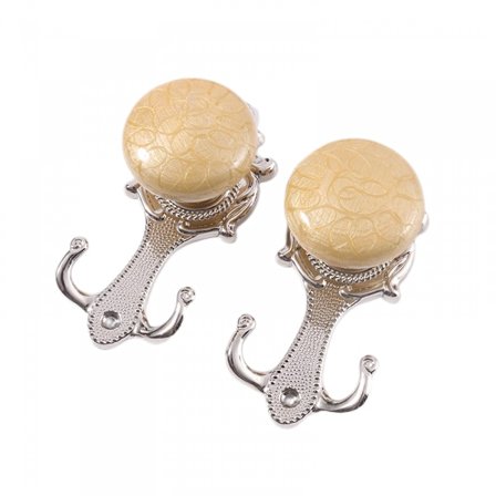 2 st Curtain Tiebacks Krokar, Gardinupphängningar, Järn Vintage Design Väggmonterade Gardinkrokar för Fönsterdraperi Silver Vit