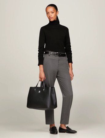 Tommy Hilfiger Th Emblem Satchel - Black - ONE SIZE