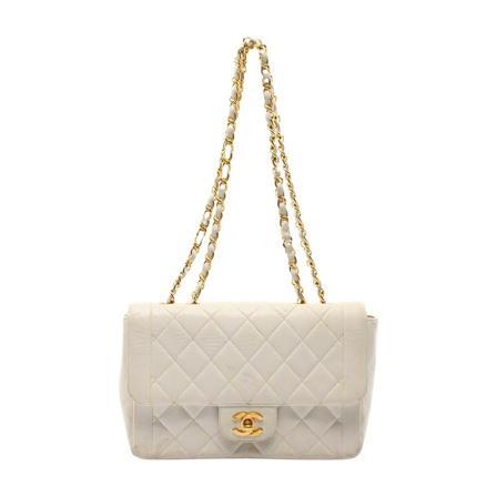 Chanel Vintage Pre-owned Shoulder Väska vit, Dam Vintage Väskor, Dam, Storlek: ONE SIZE