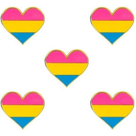 5-pak Bisexuel pride hjerteformede nåle brocher flag badge broche Pansexual 5 stk