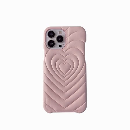 Fodral för iPhone 13 Lamm mönster hjärta rosa lammskinn hjärta trepack