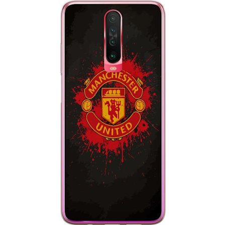 Kompatibelt Mobildeksel til Xiaomi Xiaomi Redmi K30 Manchester United logo i rød og gul farge med røff sportslig bakgrunn