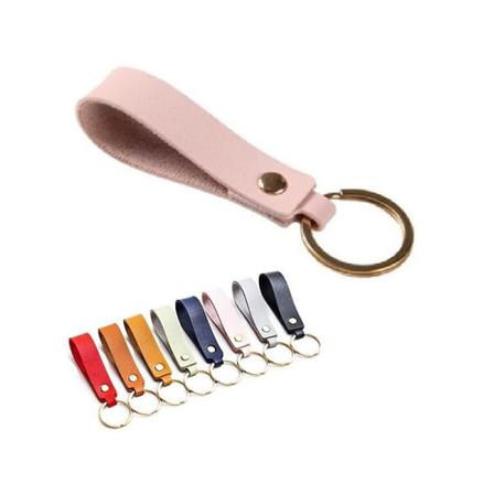 3-pack Handgjord Nyckelring Av Eco-läder Rosa