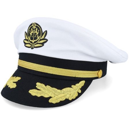 Village Hats - Vit vega Keps - Yacht Captain's Hat White Vega Cap @ Hatstore