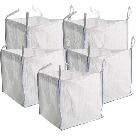 5 x Nya FIBC Bulk Bags Byggare Trädgårdsavfall 1 Ton TON Jumbo Bags Förvaringssäck Hög Belastning