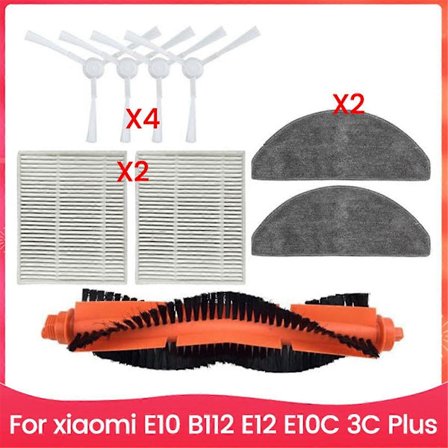 Pääharja Sivuharja Moppiliina Suodatin Xiaomi E10 B112 E12 E10C (3C Enhanced Edition) 3C Plus Va -malleille