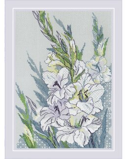 Broderikit Billede Hvid Gladiolus - Riolis