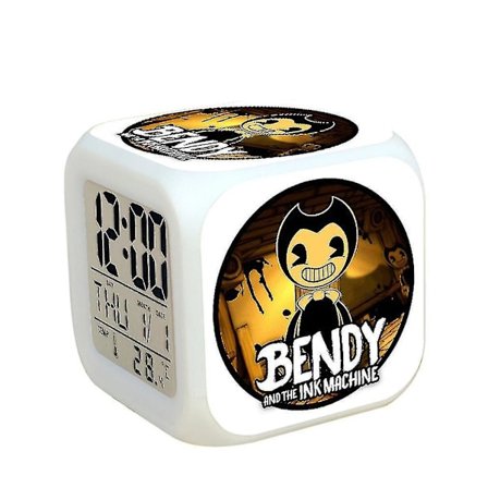 bendy And The Ink Machine Thermometer Glowing Cube Alarm Clock Square Colorful Children's Room Decor