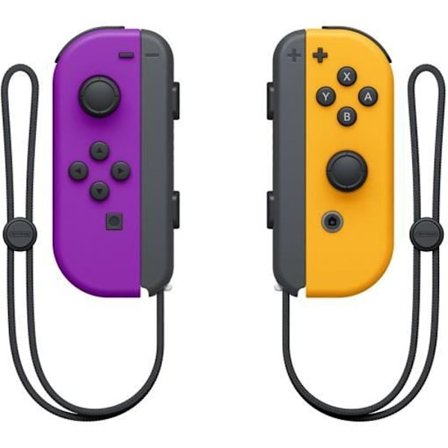 Par Joy-Con-spakar vänster neonlila och höger neonorange