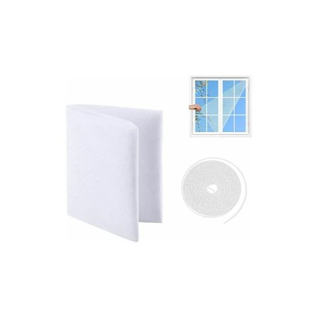 Myggnät fönster - 130 cm x 150 cm, insektsnät med självhäftande tejp (vit)