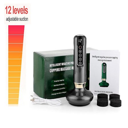 Elektrisk cupping massageapparat vakuum sugekop guasha anti cellulite skønhed sundhed skrabe infrarød varme slankende gua sha massage