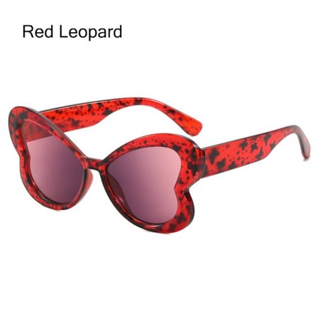 Butterfly Solglasögon Dam Cat Eye Solglasögon RÖD LEOPARD