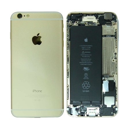 iPhone 6 Plus Baksida med Komplett Ram med Kamera och Batteri - Guld