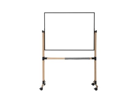 ARCHYI Giro vridbar magnetisk whiteboardtavla, dubbelsidig yta i emaljerat stål, svart metallram med hjul, 1 275 x 1 800 mm - Lyreco - Kontorsmöbler 