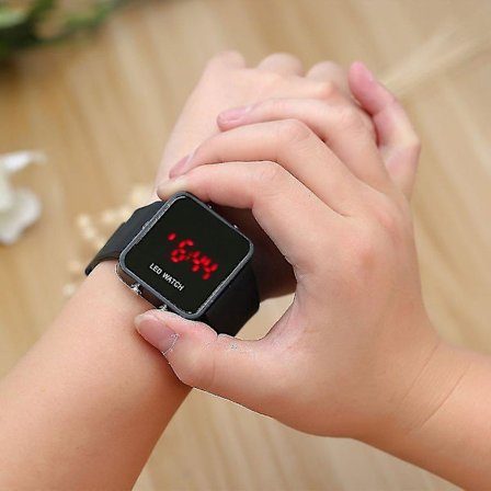 Multifärgad Herr & Dam Spegel LED Silikon Sportklocka