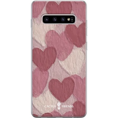 Yhteensopiva Puhelinkuori Samsung Samsung Galaxy S10+ Cactus and Friends - Blush Paper Hearts