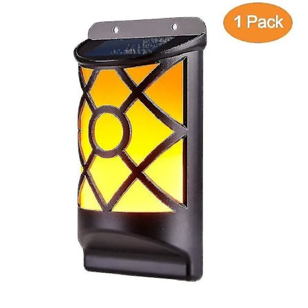 Solar Lights Outdoor Waterproof Flickering Flame Lights Solar 96 Led Wall