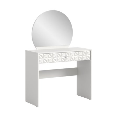 Rootz Dressing Table - Vanity Desk - Makeup Table - MDF af høj kvalitet - 90x133x39 cm - Elegant hvid melamin finish