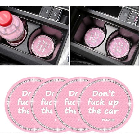 4-pak Bilunderlag, 7 cm Diamant Blødt Gummi Sæt Runde Bilkopholdere (FMY)